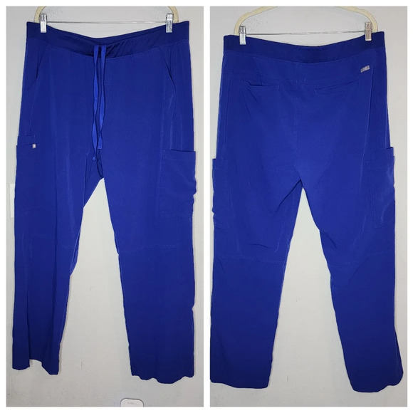 Figs 2 Piece Scrub Set Leon Three Pocket Top Axim Cargo Pants Men's Sz XXL Blue - Picture 3 of 16